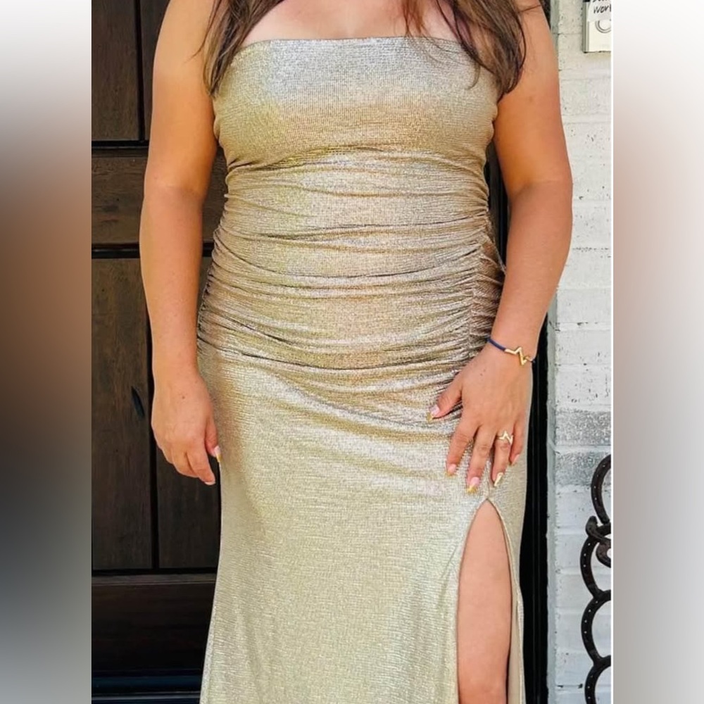 Gold Strapless Gown